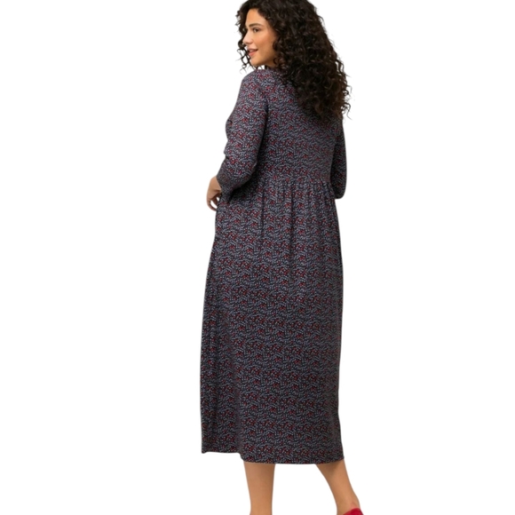 Ulle Popken Navy Red Hearts  Patterned Knit Dress Plus Size NWT Sz  24/26 - Picture 3 of 10